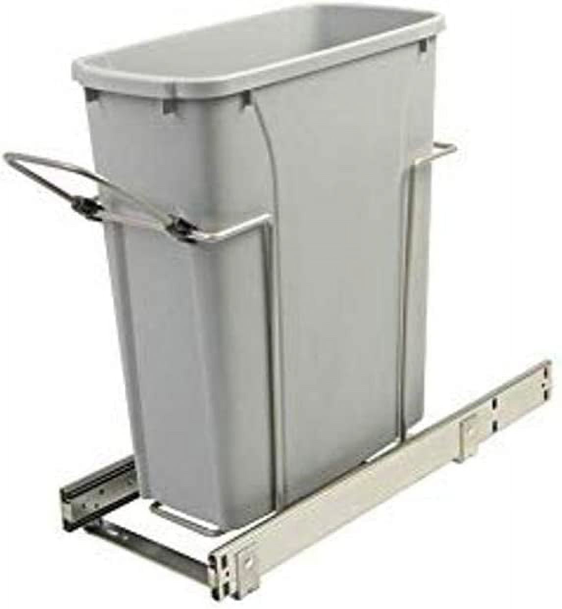 20 Quart Platinum Plastic Pull-Out Kitchen Trash Can