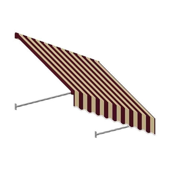 8.38 ft. Santa Fe Twisted Rope Arm Window & Entry Awning, Burgundy & Tan - 44 x 24 in.