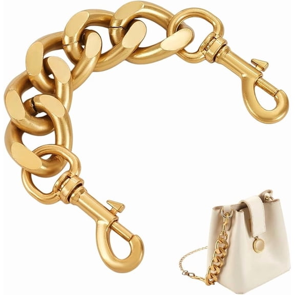 8.3inch Gold Purse Extender Chain Short Decorative Purse Strap Metal Chain Strap Purse Replacement Bag Accessories for Handbag Crossbody Tote Bag Purse Clutches Decoration