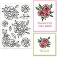 thumbnail image 1 of 8.3x5.8in Rose Clear Stamps Silicone Stamps Flowers Leaves Transparent Rubber Seal Stamps for Card Making DIY Scrapbooking Crafting Photo Album Journal Decor DIY, 1 of 8