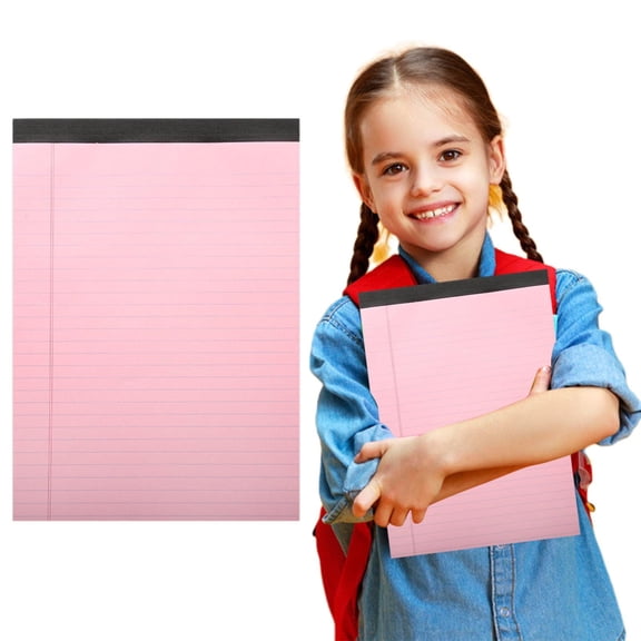 8.4×11.6in Legal Size Notepads, 50 Sheets College Ruled 7mm Lined Writing Pads, Perforated 80GSM Thick Double-Sided Memo Paper with Sturdy Cardboard Backing for Office Home Business Layout,Pink