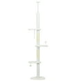 聽8.4' Floor to Ceiling Cat Tree,聽Adjustable聽Height, White - Walmart.com