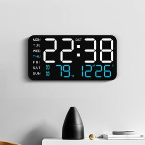 8.4''Large Digital Wall Clock, Temperature and Timer, Led Alarm Clock with Big Digits, DST, Modern Decor Design for Desk,5-Level Brightness for Room, Bedroom, Gift, Yougster and Elderly
