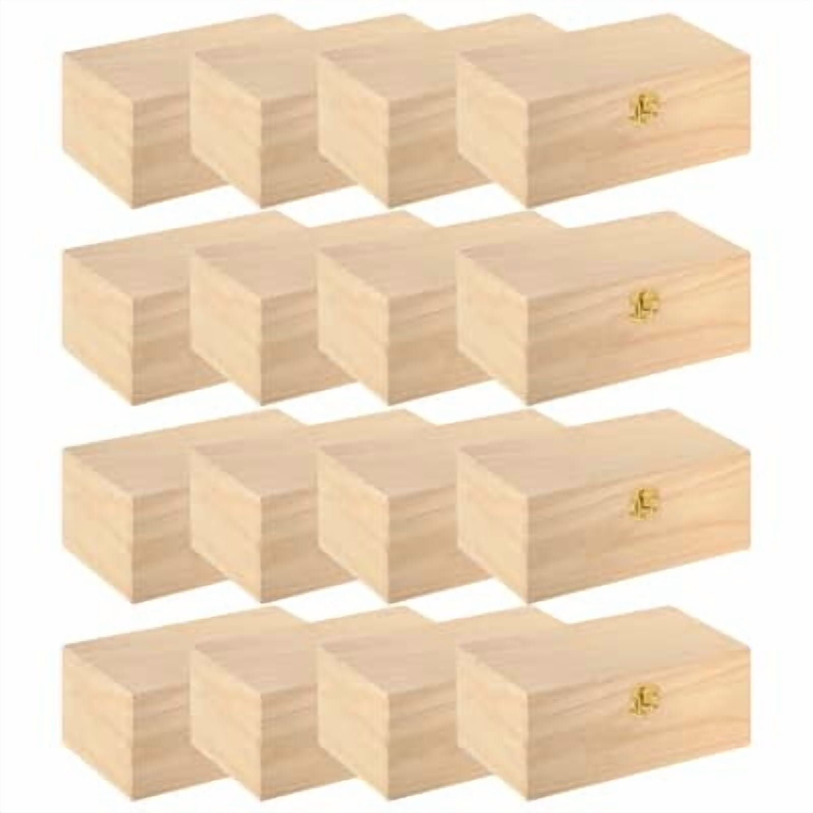 8.4 Unfinished Wooden Box by Make Market - Ready-To-Decorate Wood Box for Trinkets - Coins - Jewlery - Valuables - Bulk 12 Pack