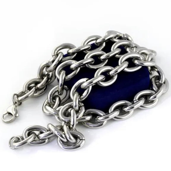 8"-40" Stainless steel Men's Chunky Oval Link Chain Necklace Bracelet 10mm Gfit