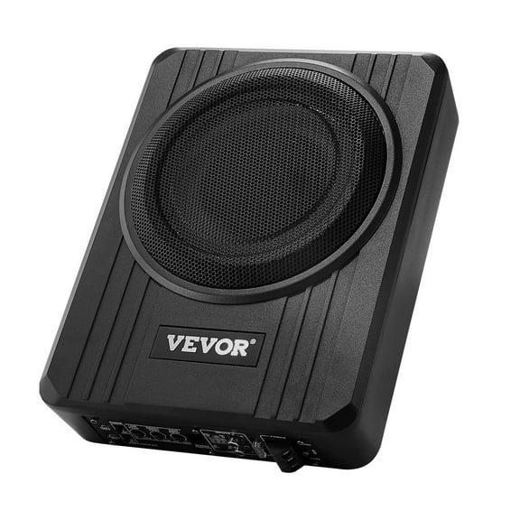 8" 400W Slim Powered Underseat Car Subwoofer with Built-in Amplifier High Low Level Input Volume Control for SUV Truck RV