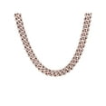 thumbnail image 1 of 8.43Cttw Round Cut Diamond Cuban Link Statement Necklace 14K Rose Gold 17.5 In, 1 of 7