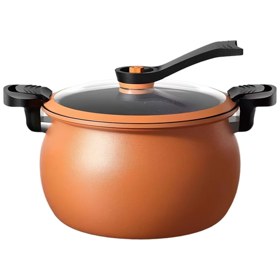 Micro Pressure Cooker for Home Use, Maifan Stone Non-Stick Coating, Large Capacity Pressure Cooker with Glass Lid, Multifunctional Pressure Cooker for Stewing, Braising, and Soup