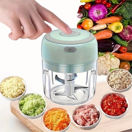 8.45Oz Portable USB Electric Food Processor - Garlic Smasher Meat Grinder for Camping Picnic Kitchen Prep