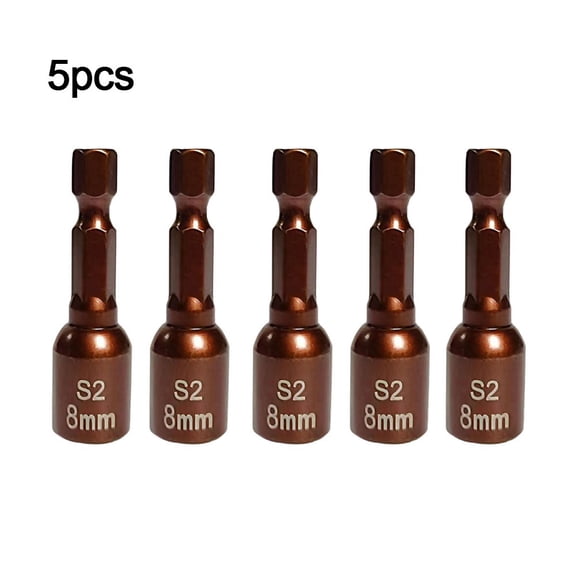 8*45mm Hexagonal Magnetic Socket Wrench Strong Magnetic Socket Hexagonal Handle, 5pcs, Durable Magnetic Socket Wrench Set, Hexagonal Handle Tool for Power Tools