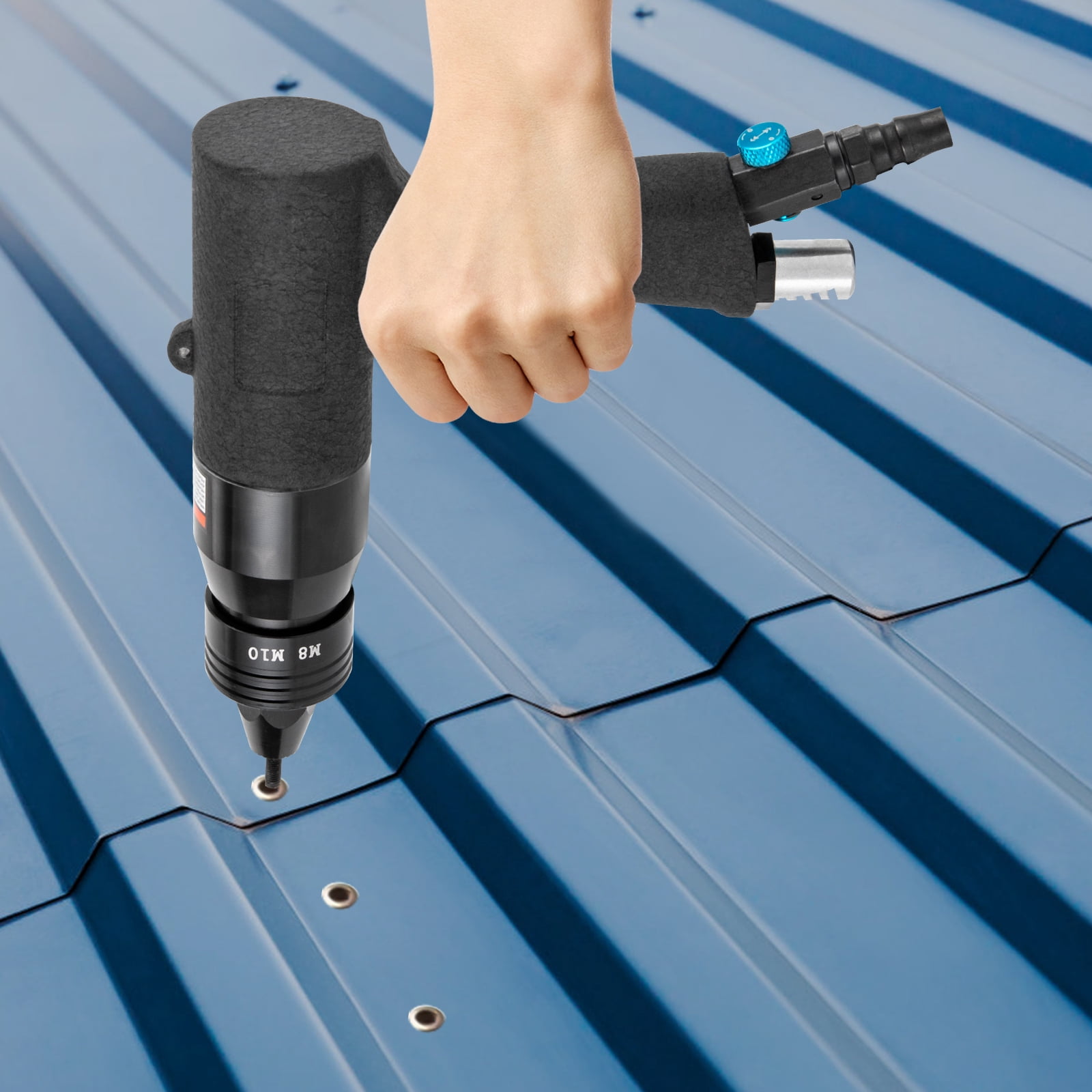 8.46*9.48*1.57in 3.75lbs Pneumatic Rivet Nut Gun Air Rivet Nut Pull Setter Tool Professional Riveting Machine