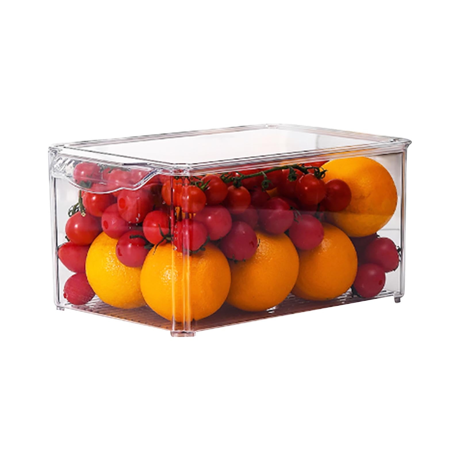 8.4L Refrigerator Organizer Bin with Lid, Clear Fridge Drawer Organizer