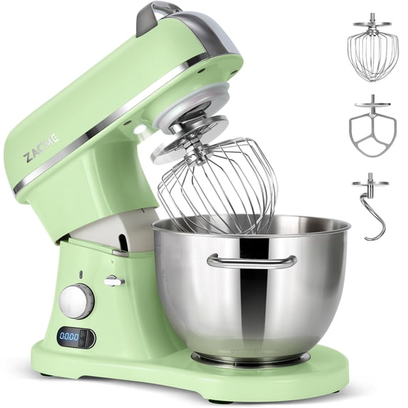 8.4QT Commercial Stand Mixer 800W Aluminum Die Casting, Mixers Kitchen Electric Stand Mixer Metal Food Mixer with Stainless Steel 8L Bowl, Dough Hook, Whisk and Beater, Light Green