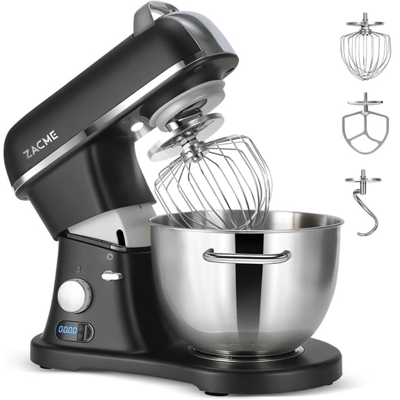 8.4QT Commercial Stand Mixer 800W Aluminum Die Casting, Mixers Kitchen Electric Stand Mixer Metal Food Mixer with Stainless Steel 8L Bowl, Dough Hook, Whisk and Beater, Black