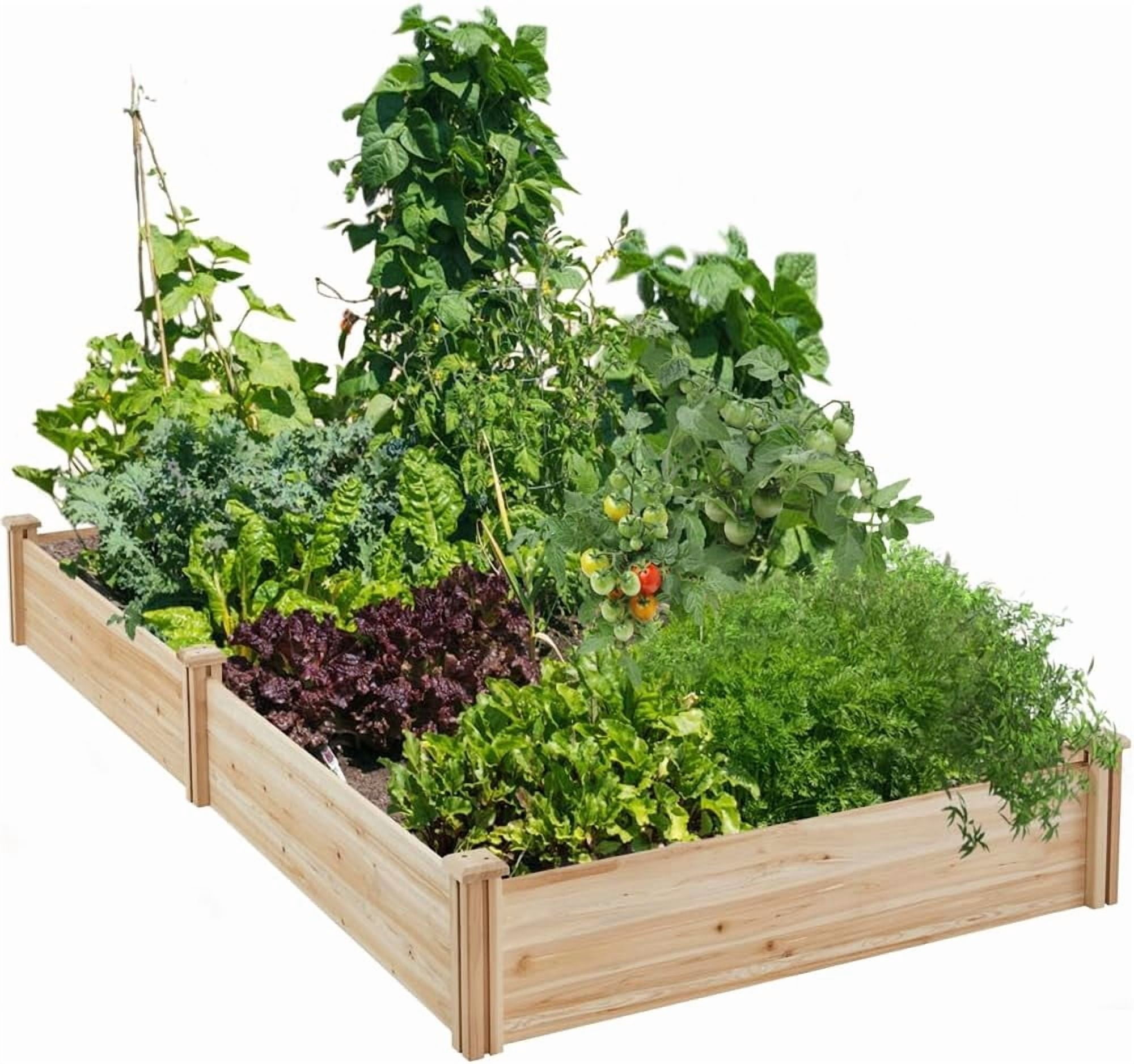 8×4ft en Horticulture Raised Garden Bed Divisible Elevated Planting Planter Box for Flowers/Vegetables/Herbs in Backyard/Patio Outdoor, Natural , 93 x 48 x 10in