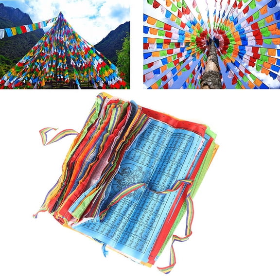 8.4m 30 Sheets 5Colors Religious Flags Tibetan Buddhist Supplies Prayer Flag