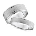 thumbnail image 1 of Pompeiii3 8/4mm Hammered His Hers Wedding Band 14K White Ring Set, 1 of 5