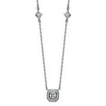 thumbnail image 1 of 8.4mm Ss Rhodium Plated Polished Fancy CZ Station With 2 Inch Extension Necklace 16 Inch Pendant Necklace for Women, 1 of 2