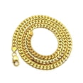 thumbnail image 1 of 8.4mm Various Length Stainless Steel Based Gold Plated Miami Cuban Chain Necklace, 1 of 3