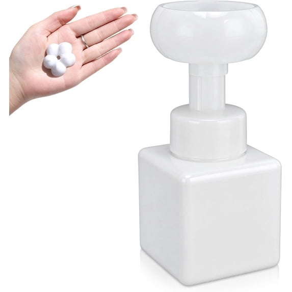 8.4oz 250ml White Flower Shape Foaming Soap Dispenser - Clear PETG ...