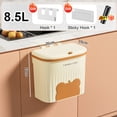 thumbnail image 1 of 8.5/12L Kitchen Wastebasket Wall Mounted Trash Can With Lid Bathroom Trash Bin Garbage Can for Cabinet Under Sink Compost Bin, 1 of 9