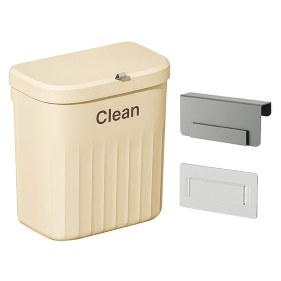 8.5/12L Wall Mounted Kitchen Trash Can Large Capacity Kitchen Garbage Cans with Lid Trash Bin for Bathroom Decor