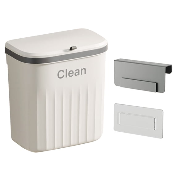 8.5/12L Wall Mounted Kitchen Trash Can Large Capacity Kitchen Garbage Cans with Lid Trash Bin for Bathroom Decor