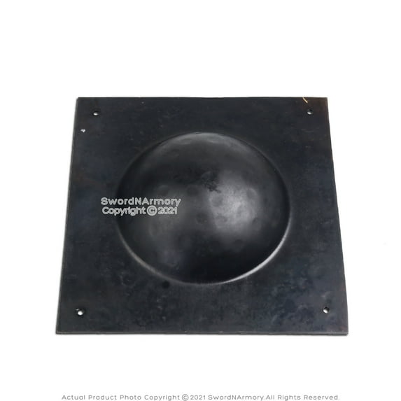 8.5” 14 Gauge Handforged Square Shield Boss Dark Grey Medieval Lord of Battles