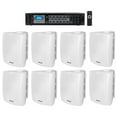 thumbnail image 1 of (8) 5.25" White Commercial 70v Wall Speakers+Amp For Restaurant/Office/Cafe/Bar, 1 of 5