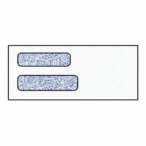 #8-5/8 Double Poly Window Envelopes, 3-5/8" x 8-5/8" 24# White Wesco Double Lookins, Blue Wesco Inside Tint (Box of 500)