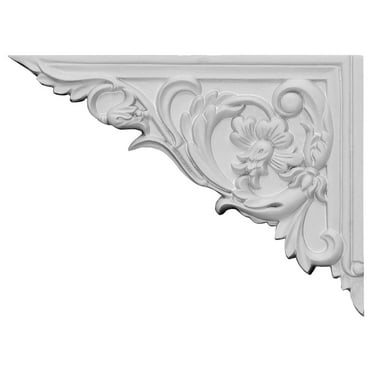 8 5/8"W x 6 1/4"H x 5/8"D Flower Stair Bracket, Left