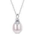thumbnail image 1 of Everly Women's Cultured Pearl and Diamond Sterling Silver Necklace, 1 of 6
