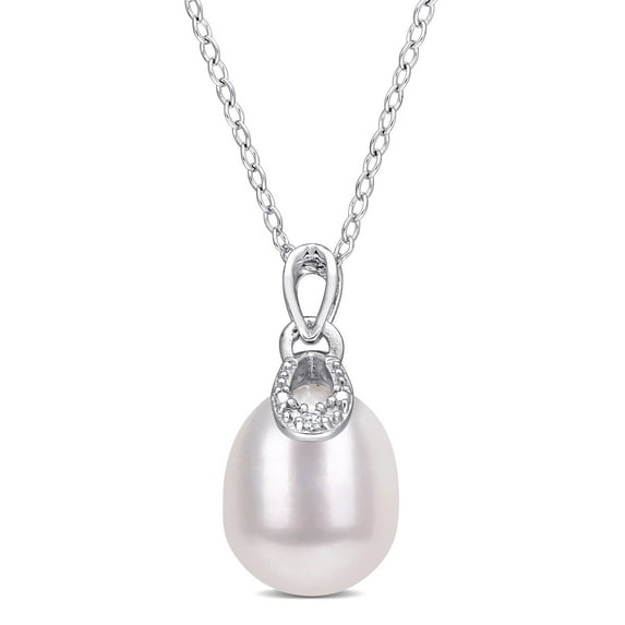 Everly Women's Cultured Pearl and Diamond Sterling Silver Necklace