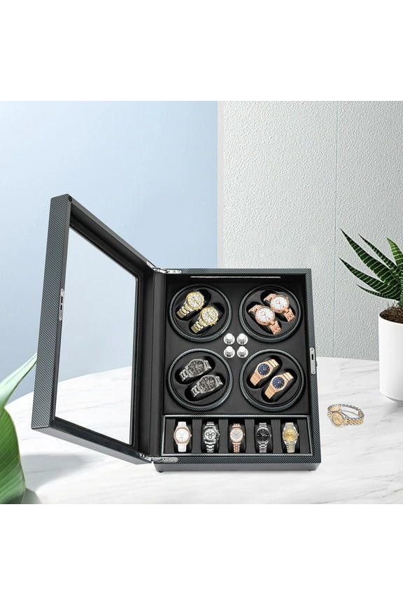 8+5 Automatic Watch Winder, Rotation Watch Display Box Storage with Lock Quiet,Watch Winder Box Watch Display Box Storage Case W/5 Modes