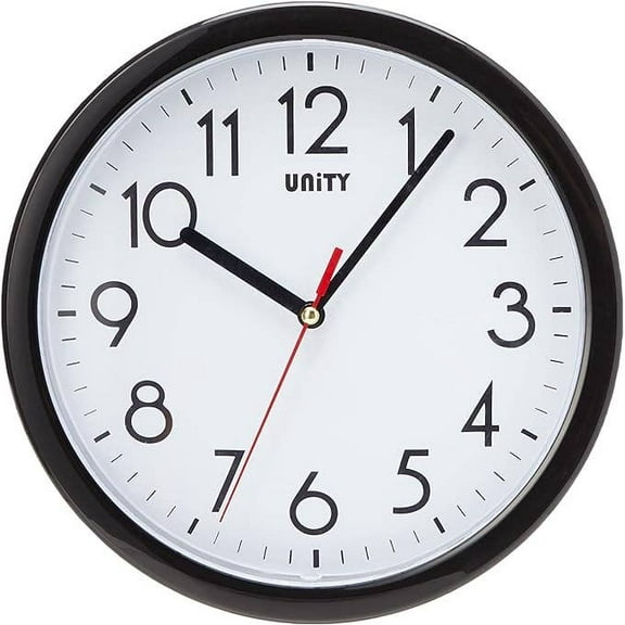 8.5" Black Unity Wall Clock w/Silent Sweep