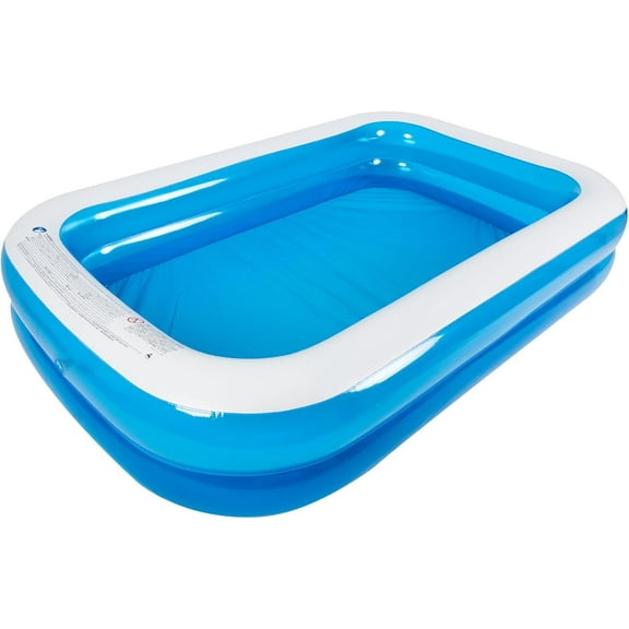 8.5' Blue and White Inflatable Rectangular Swimming Pool