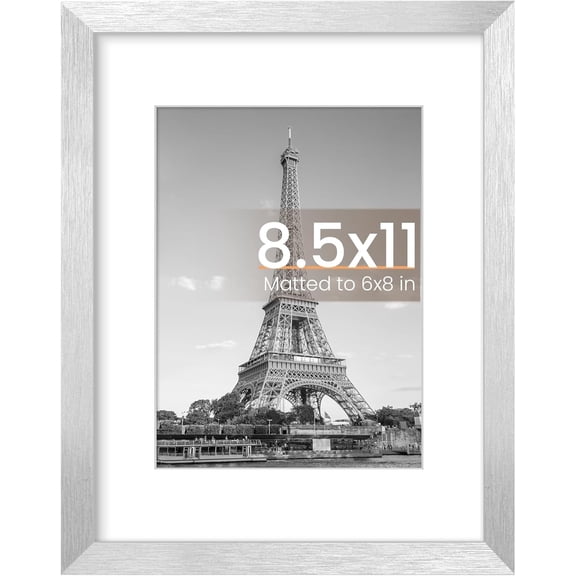 8.5 By 11 Picture Frame, Certificate Frames, Silver 1 Pack