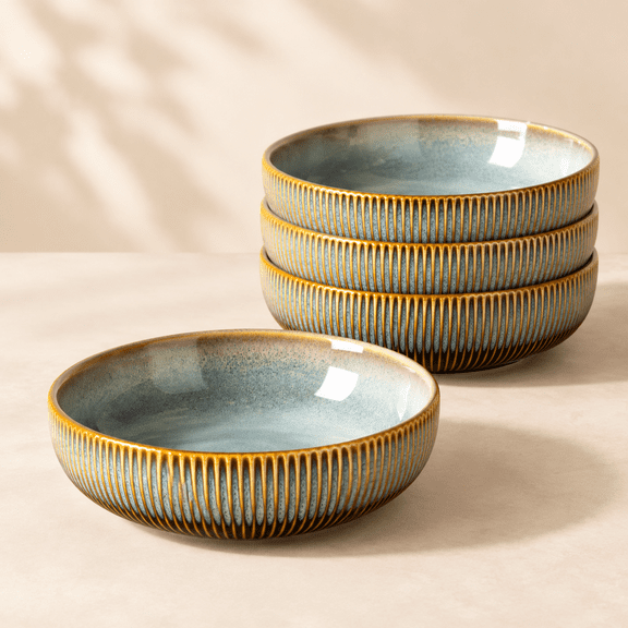 8.5" Ceramic Pasta Set Of 4 Salad