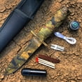 thumbnail image 1 of 8.5" Defender Xtreme Light Brown Woodland Camo Survival Knife with Sheath, 1 of 3