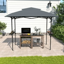 8×5 FT Pop Up Grill Gazebo, Outdoor Grill Canopy with Vented Roof & Side Shelves, Large Portable Canopy for Outdoor Barbecue, Backyard, Patio, Easy Set up