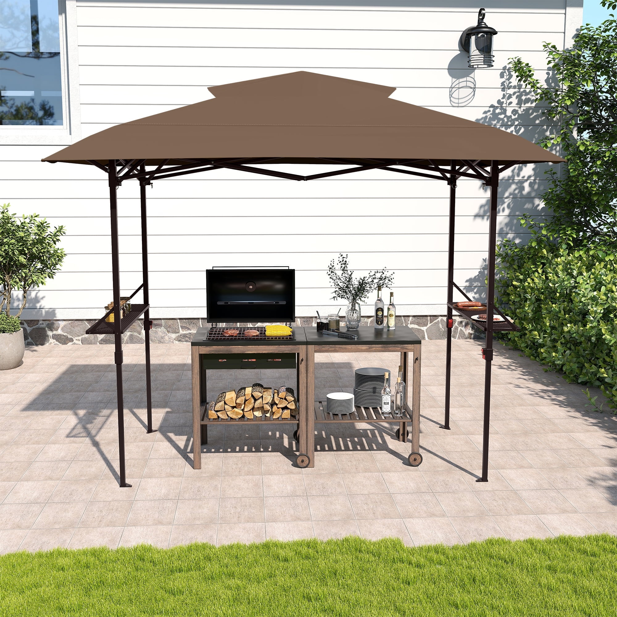 8×5 FT Pop Up Grill Gazebo, Outdoor Grill Canopy with Vented Roof