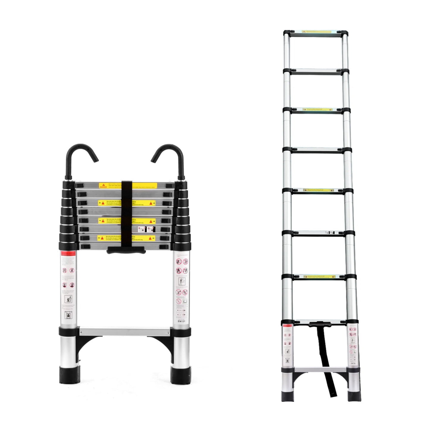 Buy Step Ladder 1.63M/5.5FT A-Frame Aluminum Extension Ladder Telescoping Ladder Portable Multi Purpose Folding Handrail Ladder 330 Lb Capacity Anti Slip 2 9 In Widened Pedal Heavy Duty Ladder