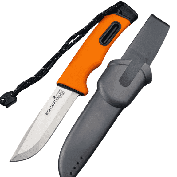 Fixed Blade Knife 3.7" 5Cr15 Steel, Plastic Sheath, PP/TPR Handle. Multi-Use for Camping & Outdoor.