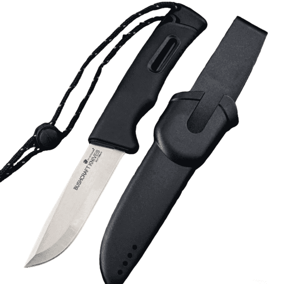 Fixed Blade Knife 3.7" 5Cr15 Steel, Plastic Sheath, PP/TPR Handle. Multi-Use for Camping & Outdoor.