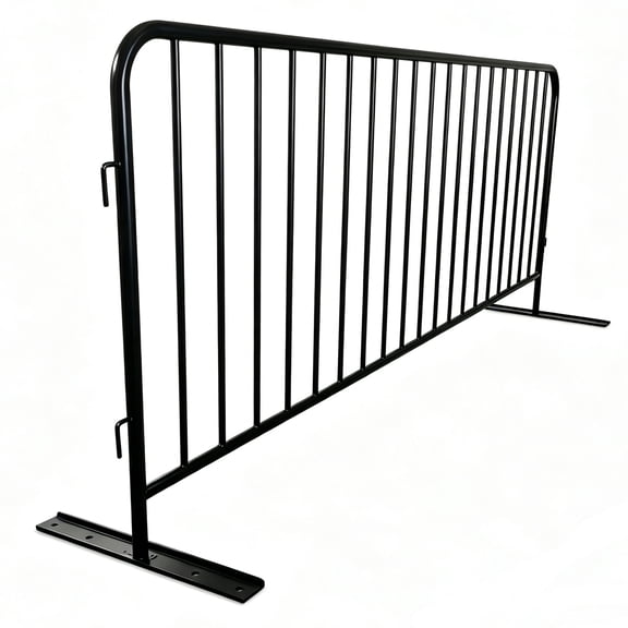 8.5 Ft Interlocking Steel Barricade with Bridge Feet, Metal Interlocking Barricade, Tool-Free Assembly Metal Barrier, Crowd Control Fence for Construction Site,2 Pack