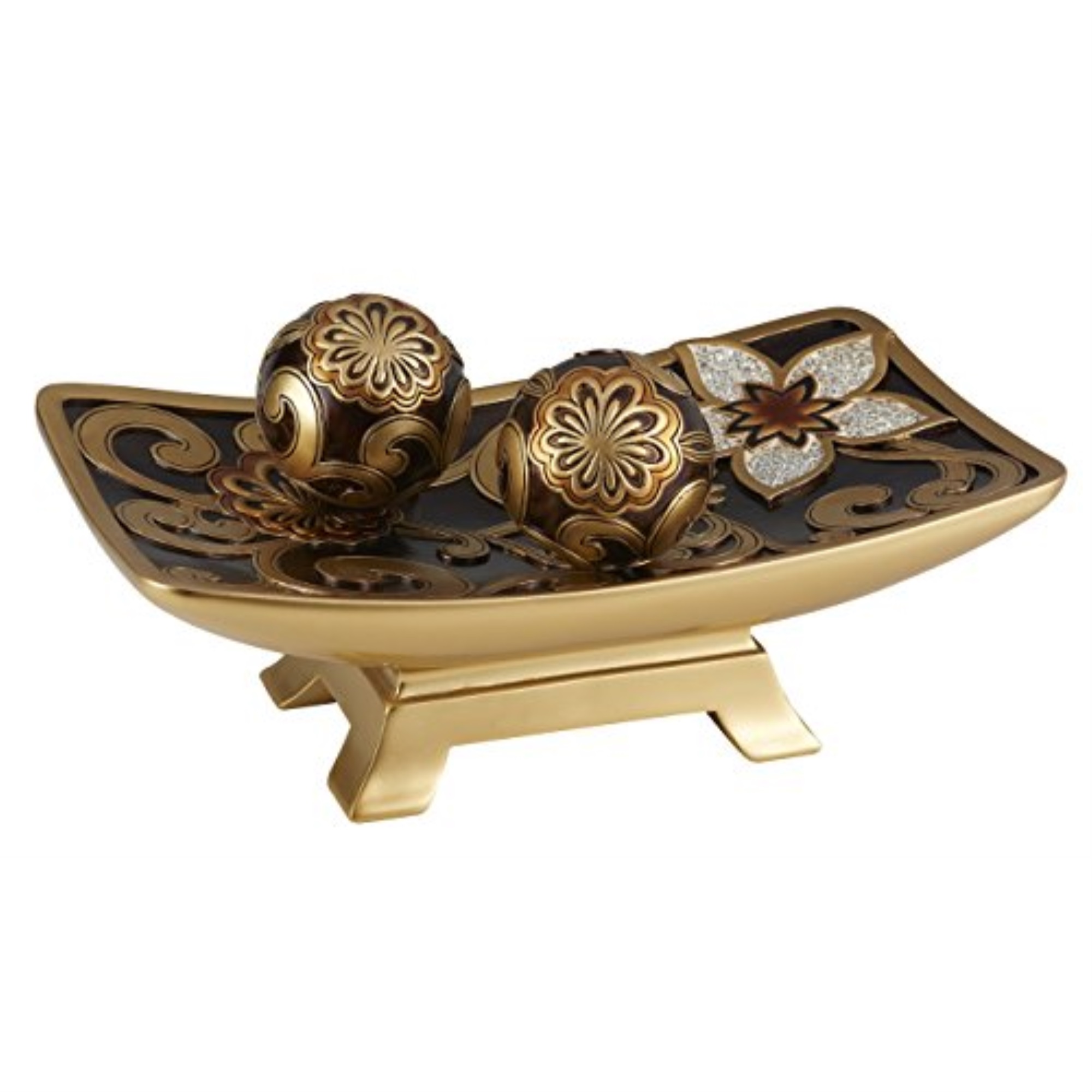 8.5"H Azalea Decorative Bowl With Spheres - Walmart.com