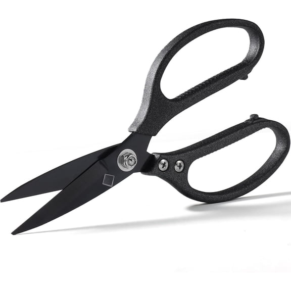 8.5 Inch Heavy Duty ,  Stainless Steel Multipurpose Utility  Shears, Ambidextrous, Easy Cut Cardboard Carpet Fabric Leather Rope, for Kitchen Garden Workshop Daily Use