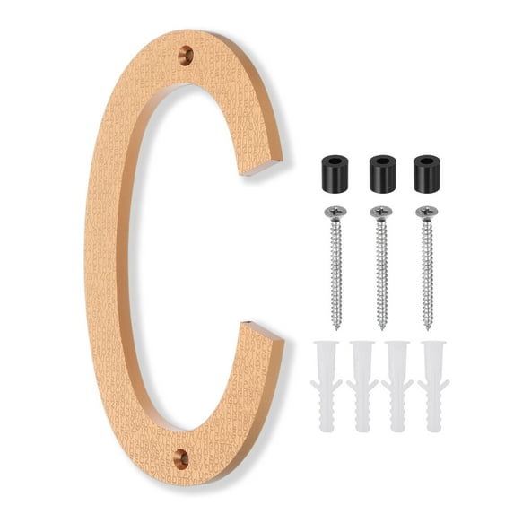 Uxcell Gold House Number, House Address Numbers Sign Large Floating Letter C