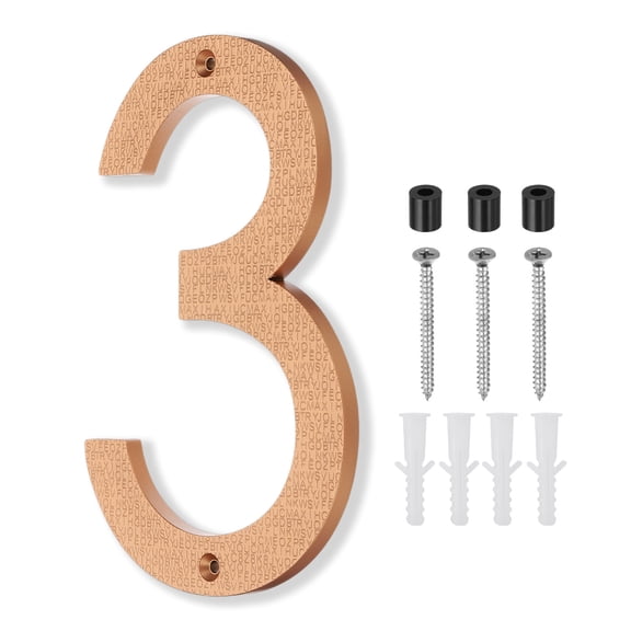 Uxcell Gold House Number, House Address Numbers Sign Large Floating Number 3