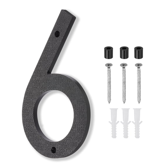 Uxcell Black House Number, House Address Numbers Sign Large Floating Number 6
